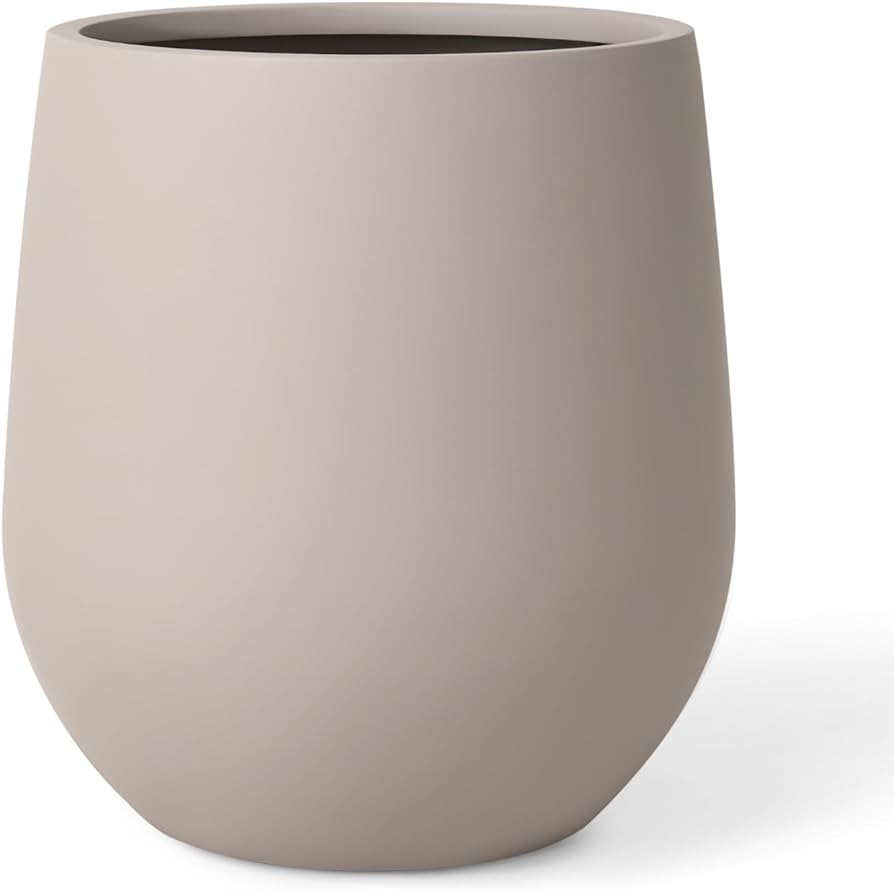 12.5" H x 11.4" D Premium Corso Fiberstone Round Tapered Planter with Drainage Hole, Weather Resi... | Amazon (US)