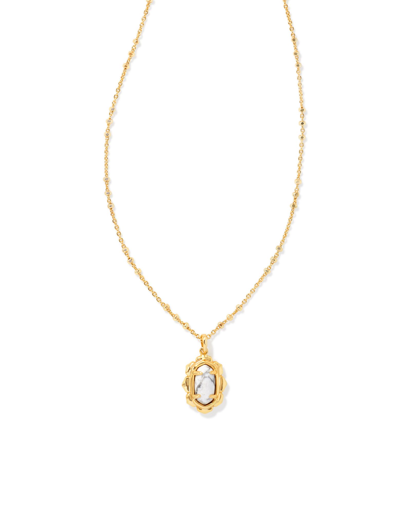 Piper Gold Pendant Necklace in White Howlite | Kendra Scott