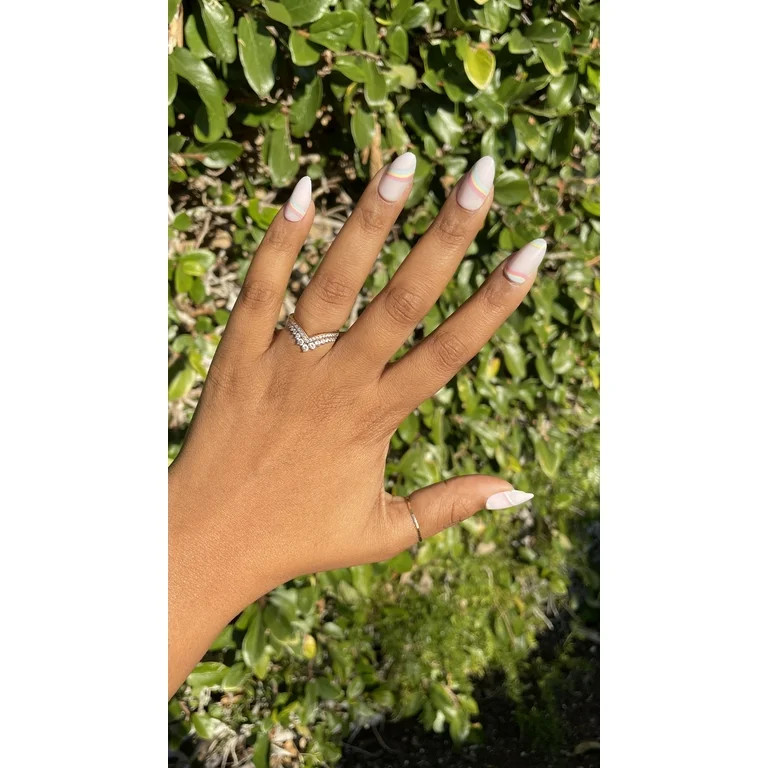 Olive & June Instant Mani Almond Medium Press-On Nails, Multi-color, Rainbow Swirl, 42 Pieces - W... | Walmart (US)