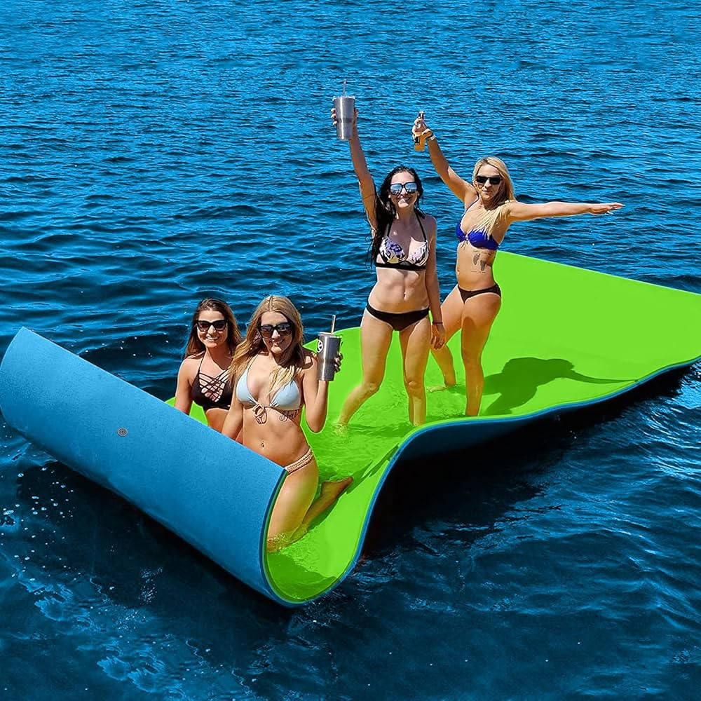 7'/9'/12'/18' Floating Water Mat for Lake & Pool, 3-Layer Tear-Resistant Foam Lily Pad, Heavy Dut... | Amazon (US)