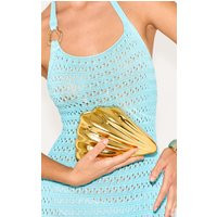 Gold Abstract Shell Hard Clutch Bag | PrettyLittleThing UK