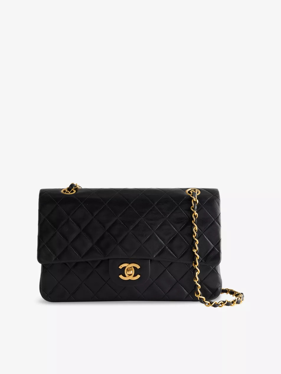 Pre-Loved Chanel Medium Classic Double Flap Leather Shoulder Bag | Selfridges