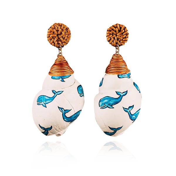 Whale Painted Shell Earrings | Kiel James Patrick