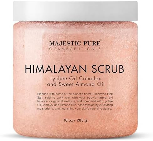 MAJESTIC PURE Himalayan Salt Body Scrub with Lychee Oil, Exfoliating Salt Scrub to Exfoliate & Mo... | Amazon (US)