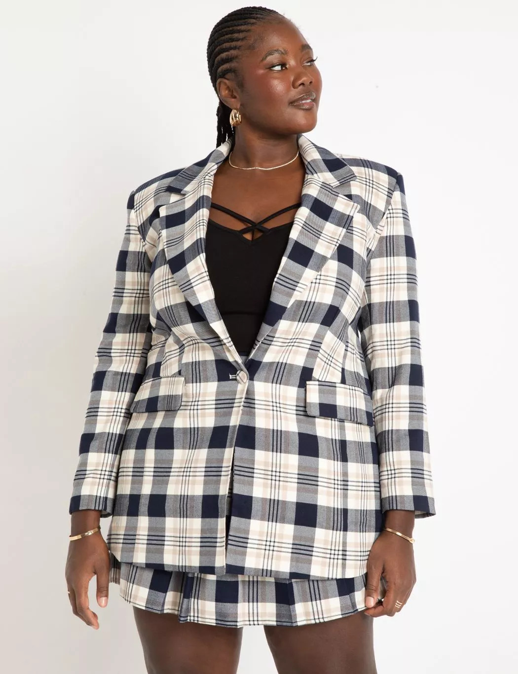 Long Strong Shoulder Blazer | Eloquii