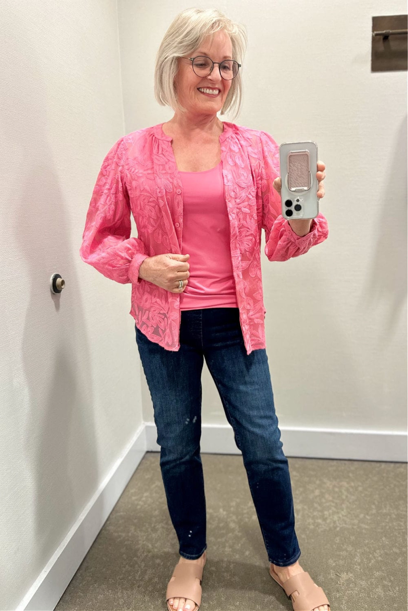 Chico’s chiffon blouse, tank and jeans. All try to size, but you can size up in the tank for a  more relaxed fit.

#LTKOver40 #LTKStyleTip #LTKSeasonal