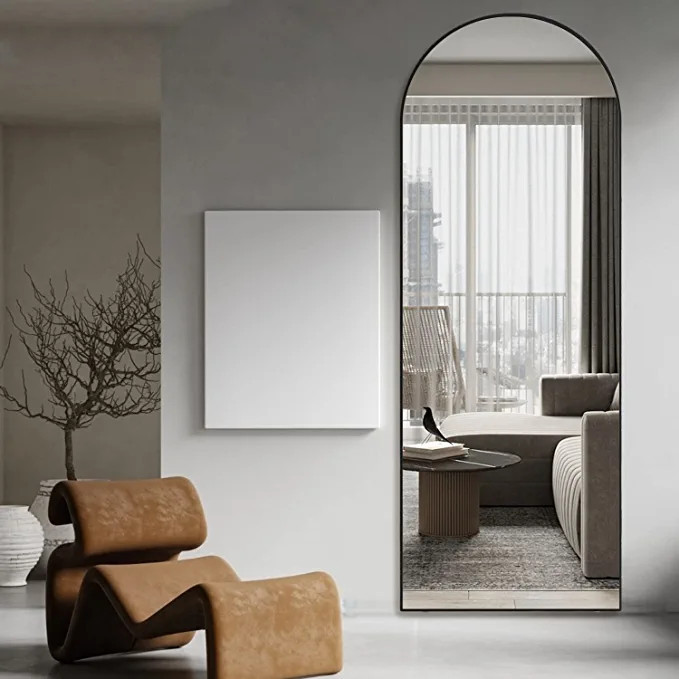 Amazon.com: NEUWEABY Arched Full Length Mirror 65"x22" Arch Floor Mirror with Stand Large Wall Mi... | Amazon (US)