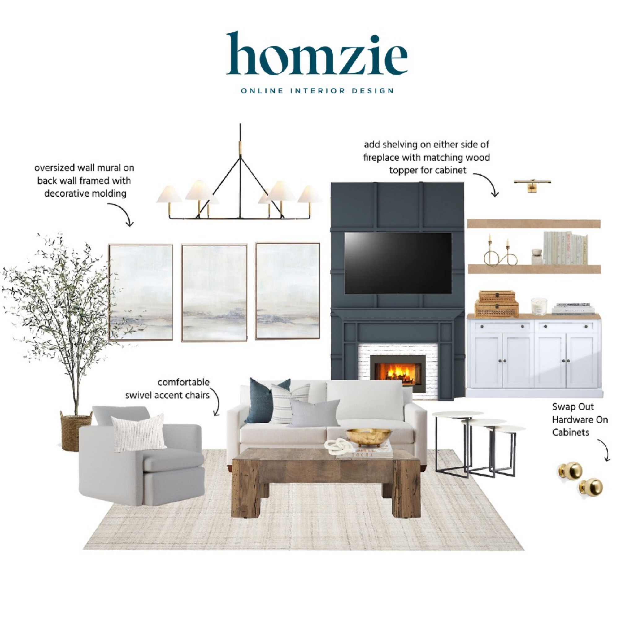 We loved designing this transitional-style living room for our virtual interior design client. This space features a wooden coffee table, neutral sofa, neutral wall art, neutral woven rug, and our favorite Faux tree! 

Work 1:1 with a Homzie virtual interior designer for a low flat-rate and receive a custom, shoppable decorating plan! - all online.  Get started homziedesigns.com/work-with-us

#LTKStyleTip #LTKHome