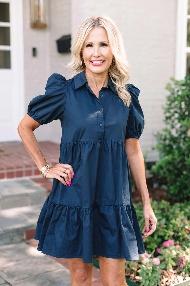 Trish Dress- Navy | Avara