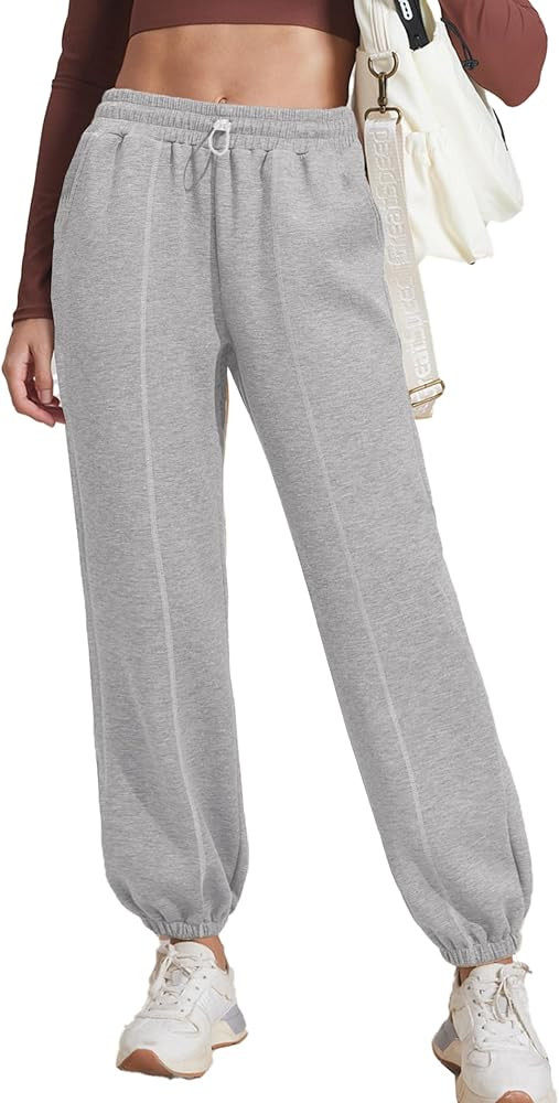 PINSPARK Womens Straight Leg Sweatpants Casual Athletic Workout Pants Stretch Soft Lounge Pants w... | Amazon (US)