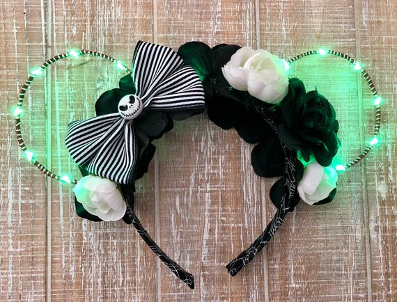 Jack Skellington Mickey Ears / Nightmare Before Christmas Minnie Ears / Oogie Boogie Bash / Light... | Etsy (US)