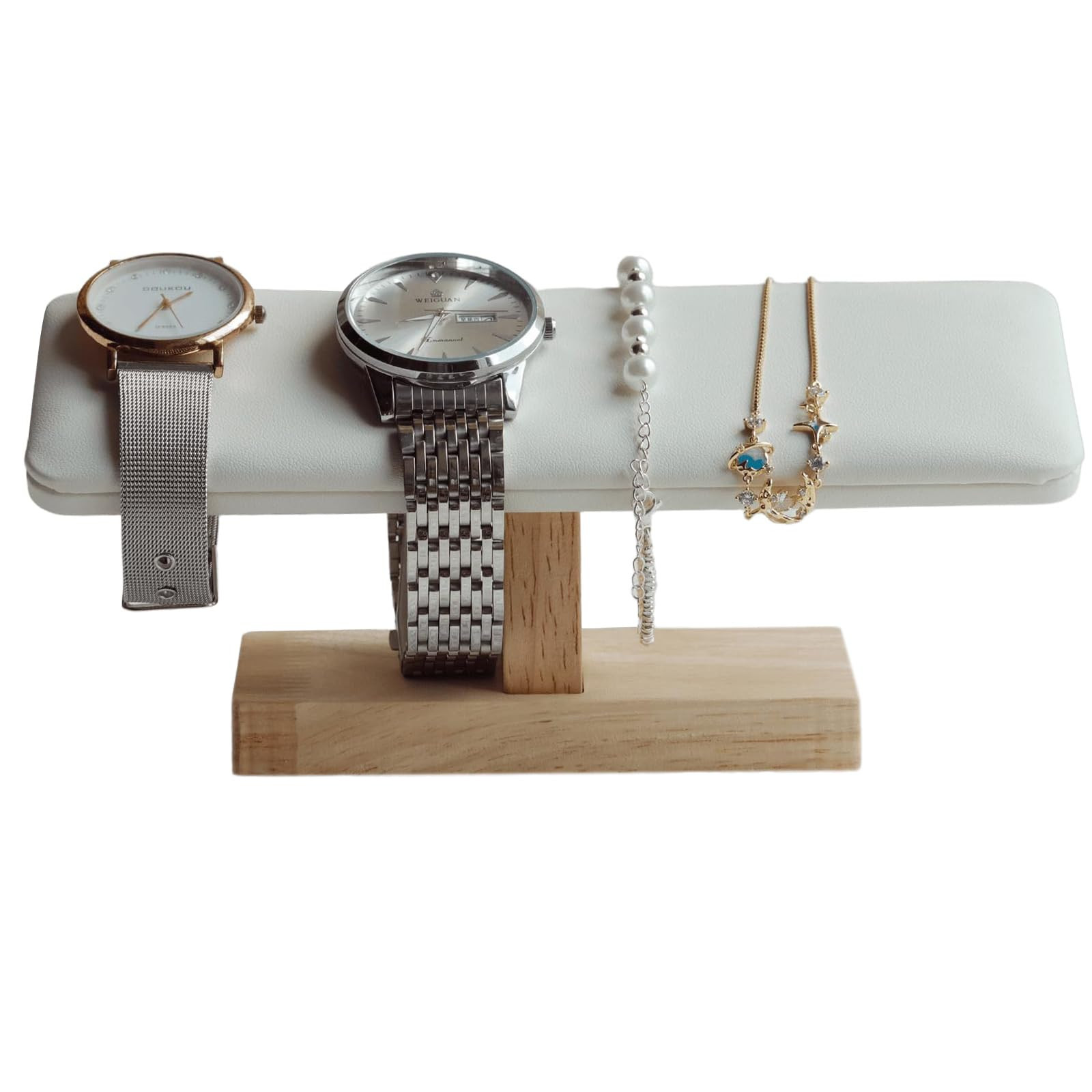 Wooden Watches Display Stands Base Watch Necklace Bracelet Organizer Rack Bangle Scrunchie Headba... | Amazon (US)