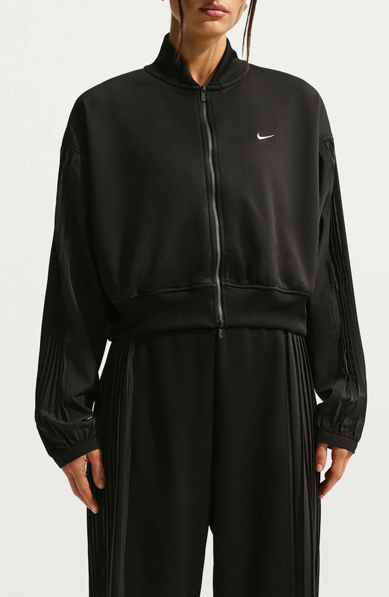 Sportswear Pleated Sleeve Bomber Jacket (Women) | Nordstrom | Nordstrom