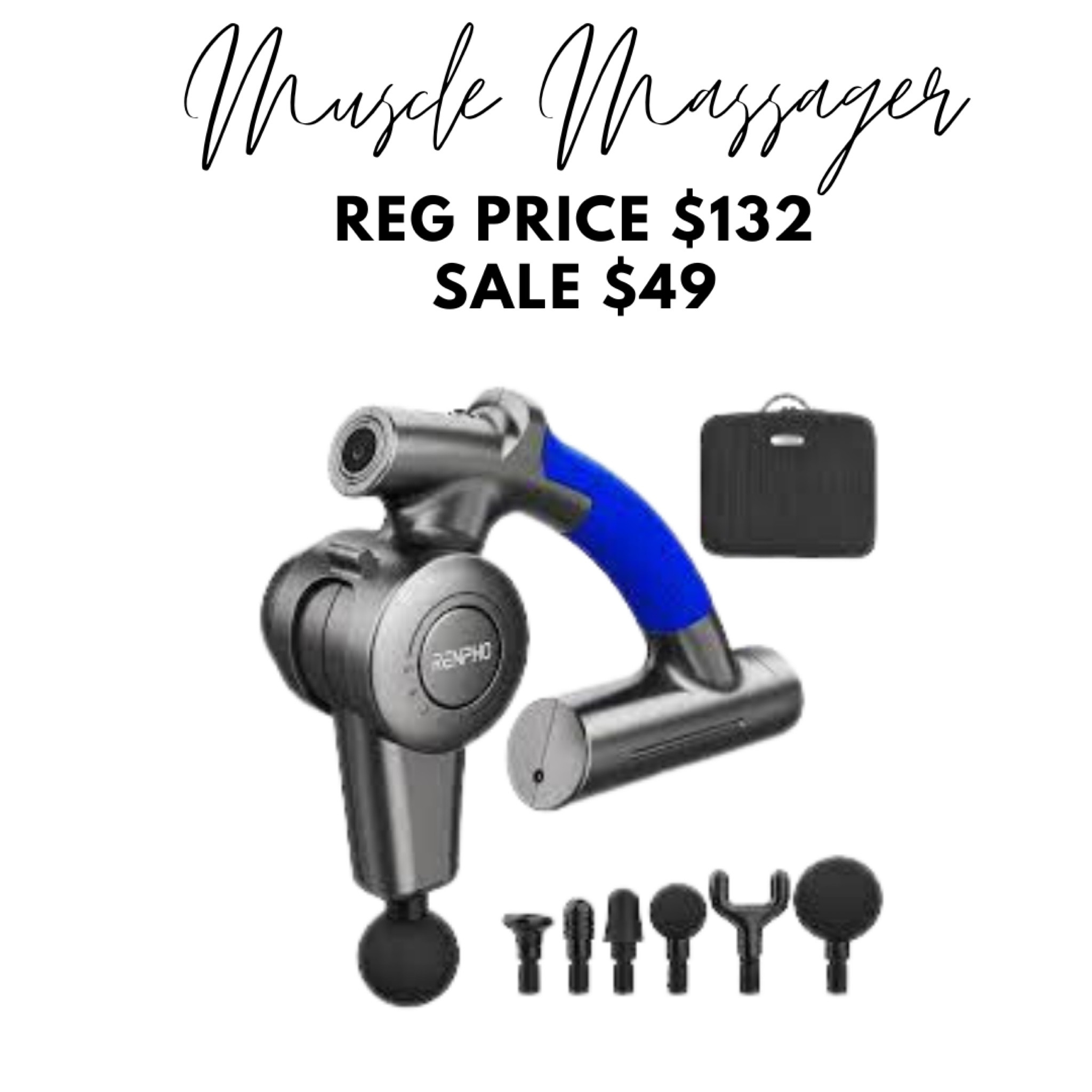 Get ready to experience the ultimate relaxation with the Renpho Percussion Muscle Massager, now available at Walmart at an unbeatable price! This incredible device is designed to alleviate muscle tension and soreness, allowing you to enjoy a soothing massage from the comfort of your own home. With its powerful percussion technology and adjustable intensity levels, it targets deep tissue and relieves stress like no other. Originally priced at $132, you can now own this massager for just $49, saving you an amazing 63%! Treat yourself to a rejuvenating massage and say goodbye to muscle fatigue. Don't wait, grab yours today before this incredible deal ends! 

#LTKxNSale #LTKFind #LTKU