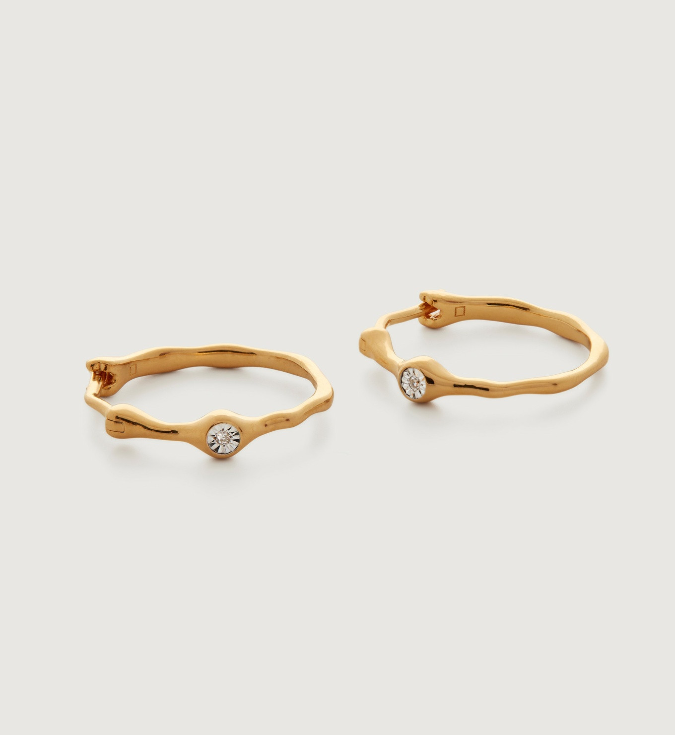 Siren Diamond Small Hoop Earrings | Monica Vinader (Global)