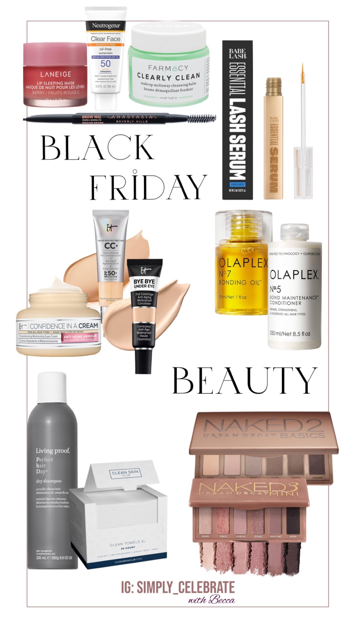 Time to stock up for the year 🤩 I definitely buy a couple extra of my fave beauty products I know I’ll use throughout the year, because these deals are INSANE! 😍

Babe lash, Olaplex, It Cosmetics, Laneige, Naked Palettes, Living Proof, and more! 

Ahhhh I get so excited about shopping this time of year when you can get more for less 🤭

Check out my other posts for more Black Friday deals!

🖤Becca

#LTKbeauty #LTKsalealert