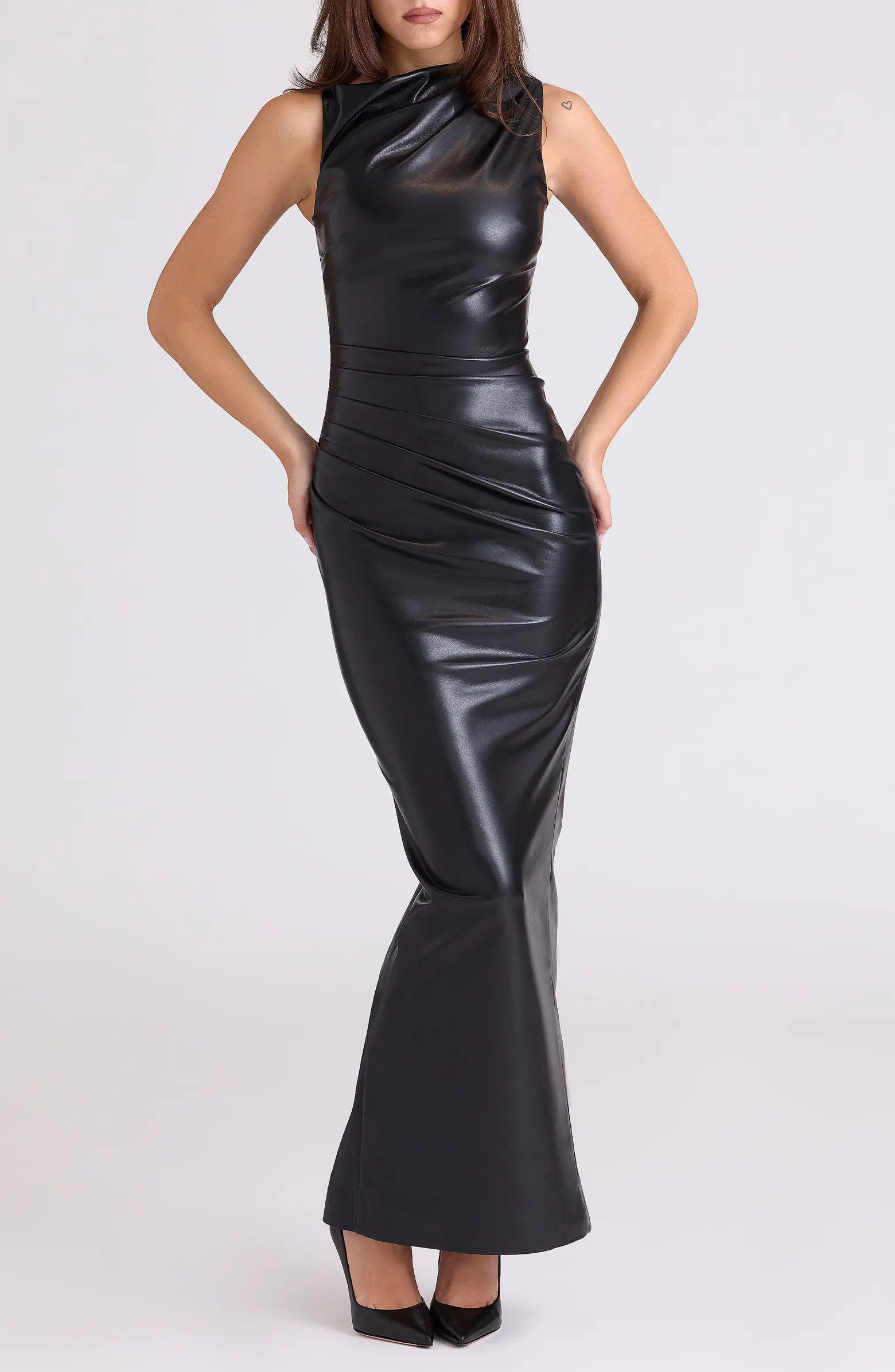 HOUSE OF CB Maya Buttery Faux Leather Gown | Nordstrom | Nordstrom