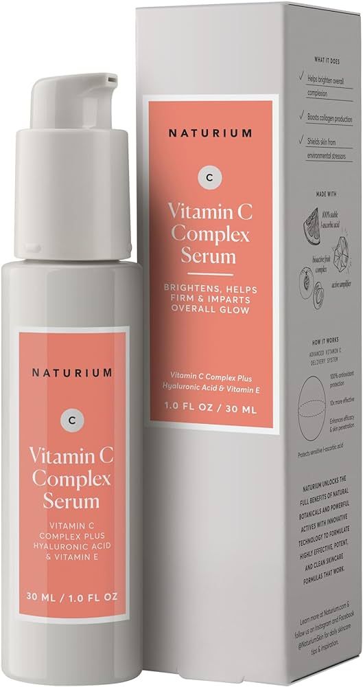 Naturium Vitamin C Complex Face Serum, Brightening & Anti-Aging Facial Treatment with Hyaluronic ... | Amazon (US)