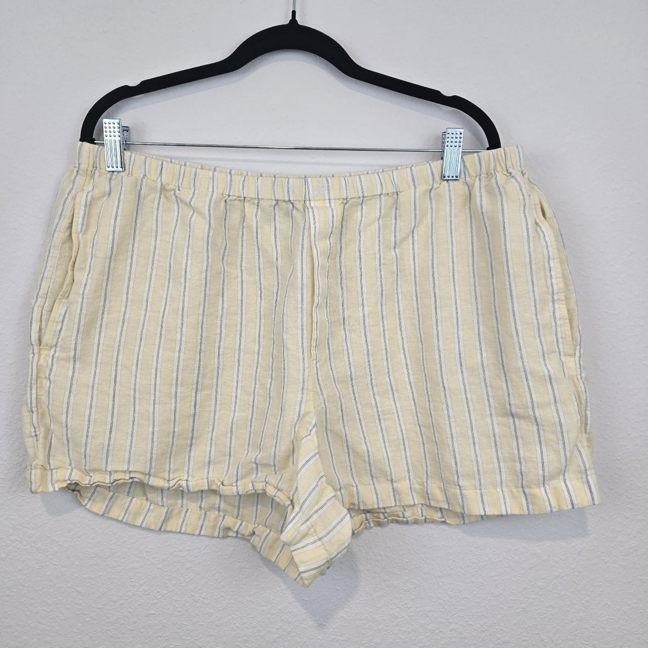 J. Crew Women's Shorts - Yellow/Cream - L | Depop US