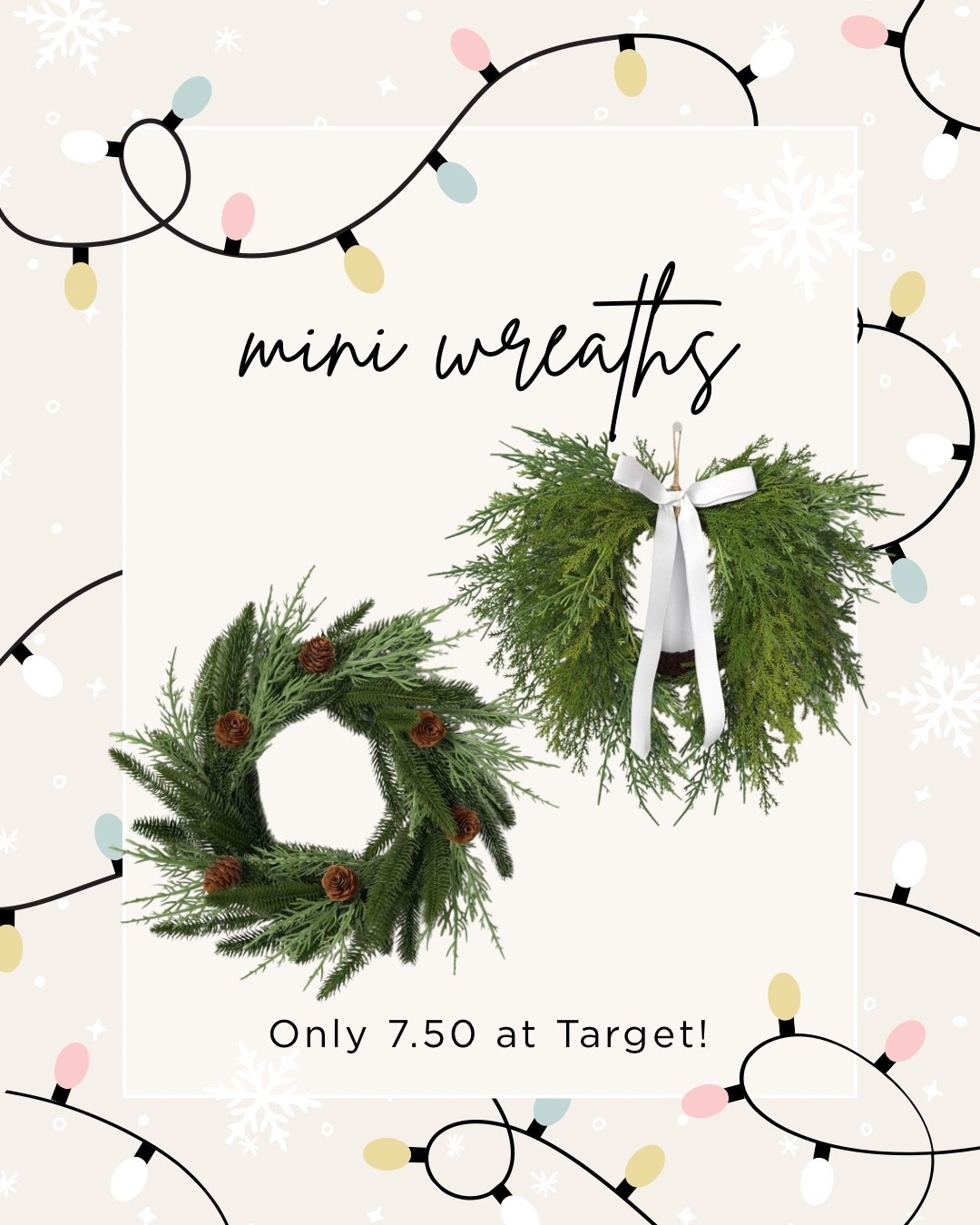 HOW CUTE!!! Such a good price on these 💕 

#target #targetfinds #christmasdecor #christmas #holidaydecor #homedecor #wreath 

#LTKHoliday #LTKSaleAlert #LTKHome