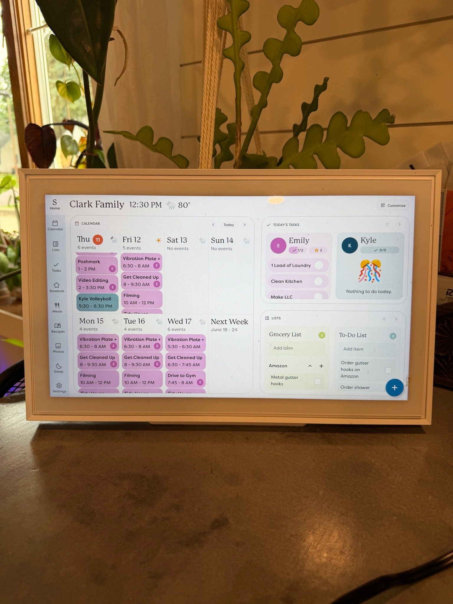 We love our Skylight calendar!!  So helpful for my husband and I running in different schedules!