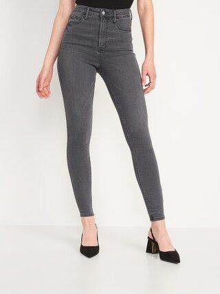 Higher High-Waisted Rockstar 360° Stretch Gray-Wash Super Skinny Jeans for Women | Old Navy (US)