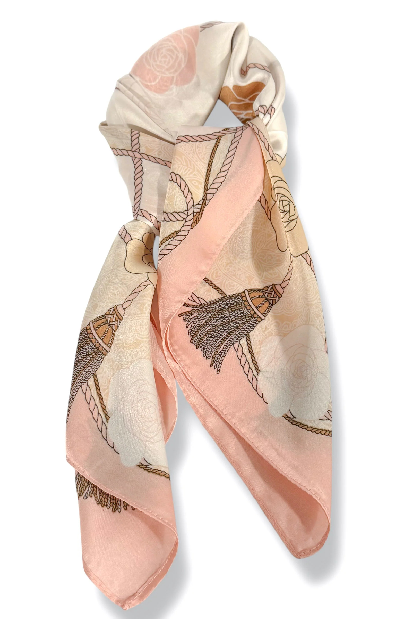 Out and About Pink Floral and Rope Scarf | The Willow Tree
