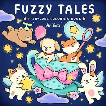 Fuzzy Tales: Fairycore Coloring Book for Adults & Teens Featuring Adorable Animals Characters (Fu... | Amazon (US)