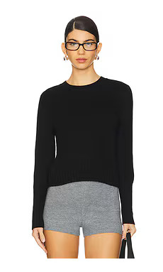 Guest In Residence Shrunken Crew Cashmere Top in Midnight from Revolve.com | Revolve Clothing (Global)