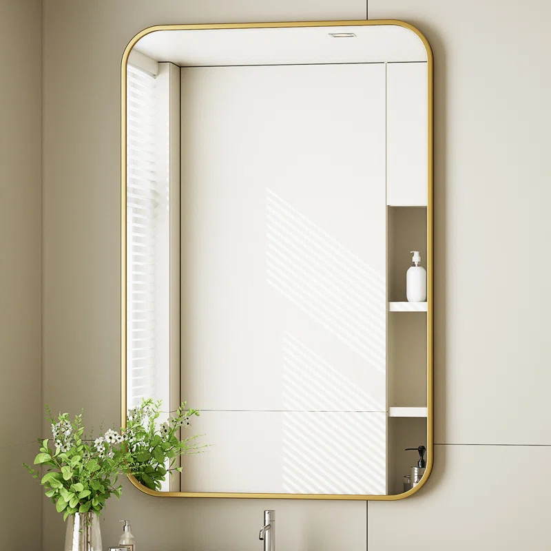 Latitude Run® Beautypeak Metal Framed Rectangle Wall Mounted Bathroom / Vanity Mirror & Reviews ... | Wayfair North America