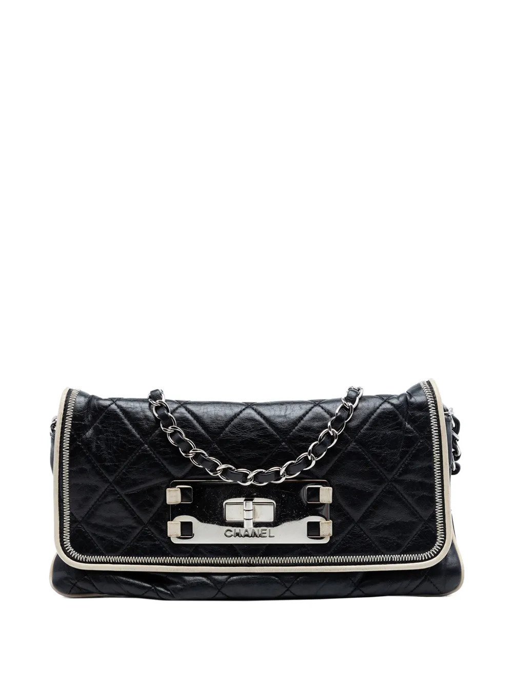 CHANEL Pre-Owned 2008-2009 Quilted Lambskin Reissue East West Flap shoulder bag - White | Farfetch Global