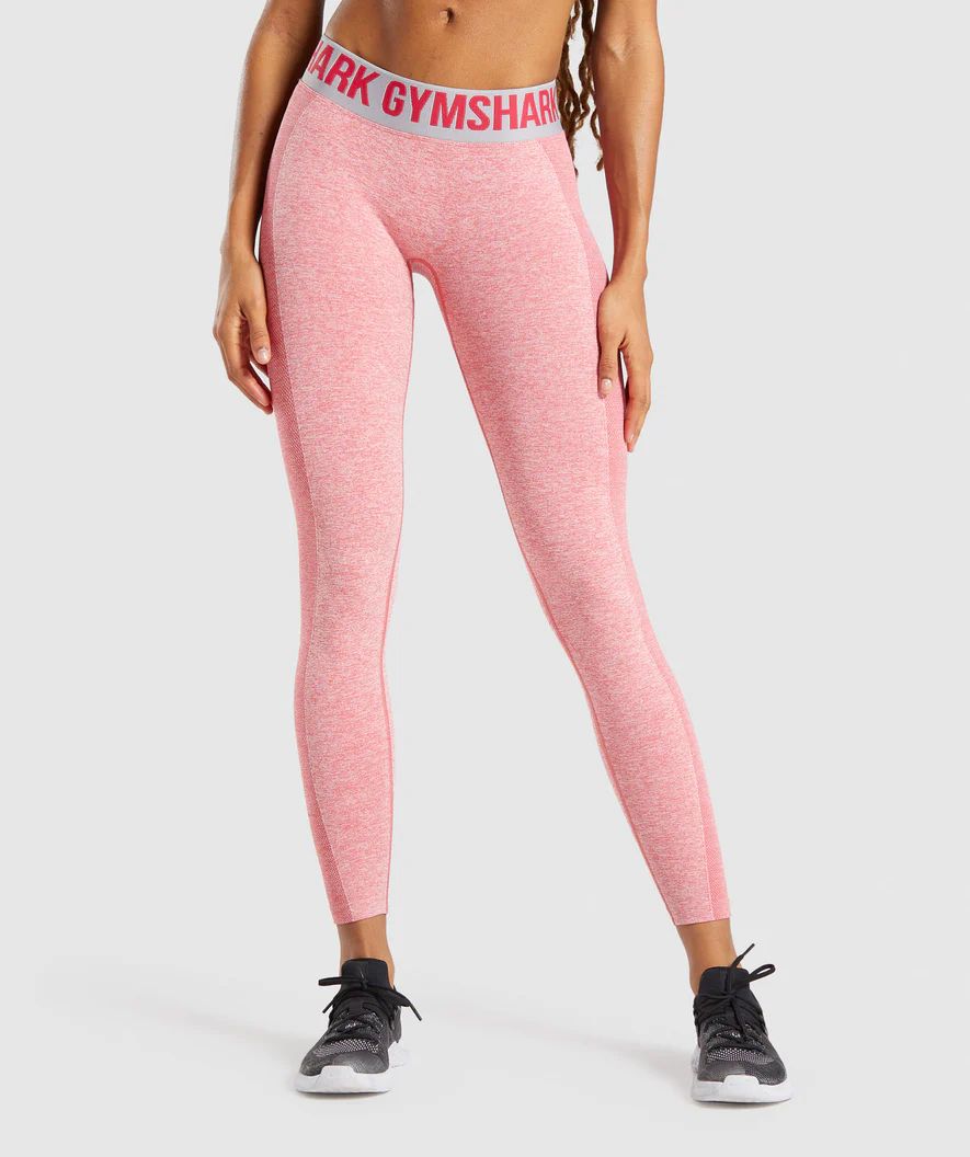 Gymshark Flex Low Rise Leggings - Red Marl/Light Grey | Gymshark (Global)