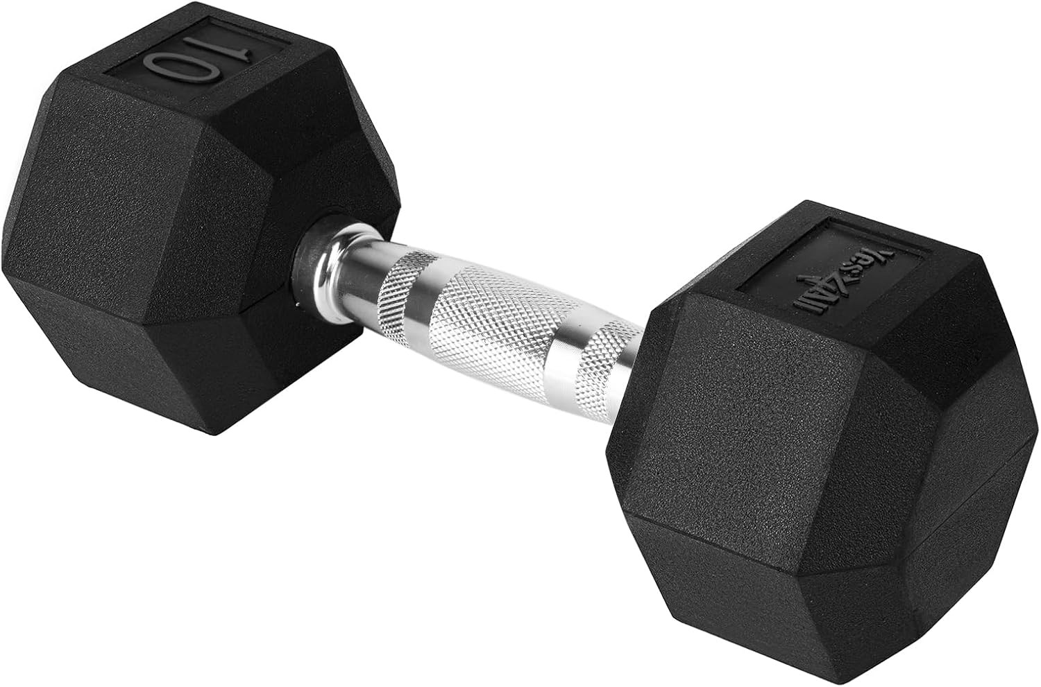 Yes4All Hex Dumbbell, Rubber Coated, Chrome Grip Hand Weight | Amazon (US)