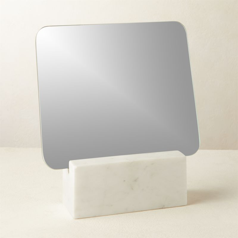 Muse White Marble Vanity Mirror + Reviews | CB2 | CB2