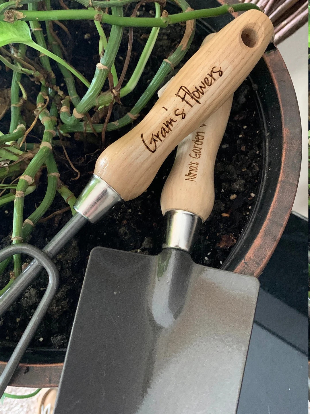 Personalized Garden Tool Set – Engraved Trowel and Rake, Burlap Bag - Etsy | Etsy (US)