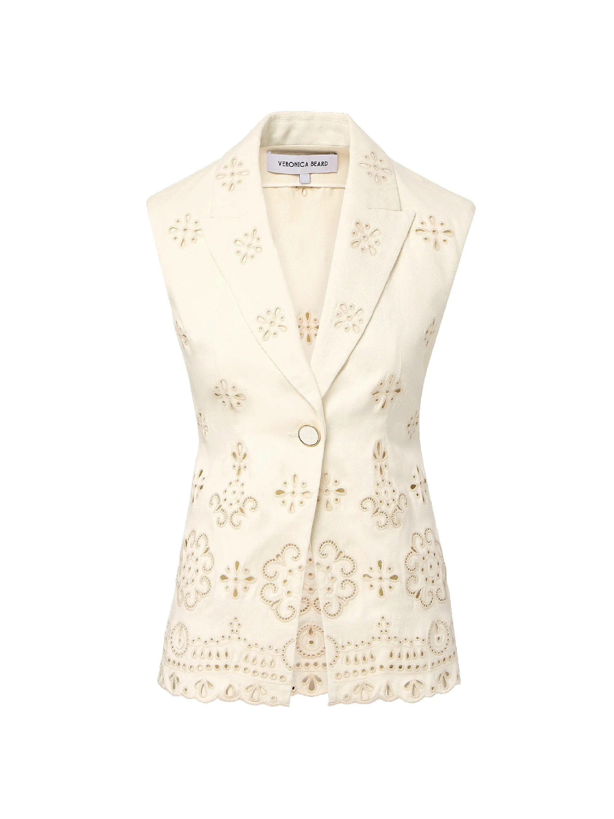 Townes Eyelet-Embroidered Tie-Waist Stretch-Cotton Vest | Saks Fifth Avenue