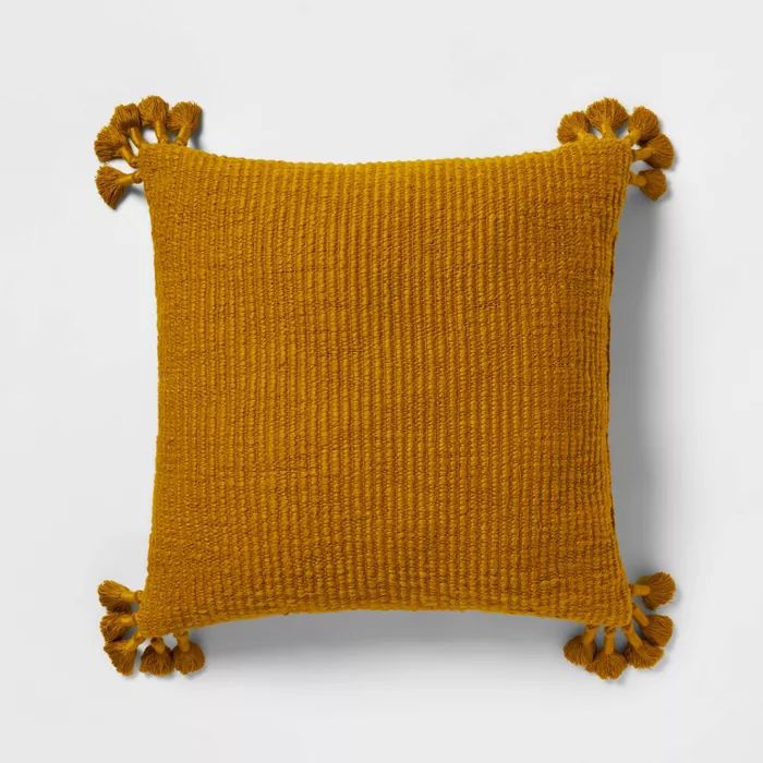 Euro Chunky Woven Tassel Throw Pillow Saffron - Opalhouse™ | Target
