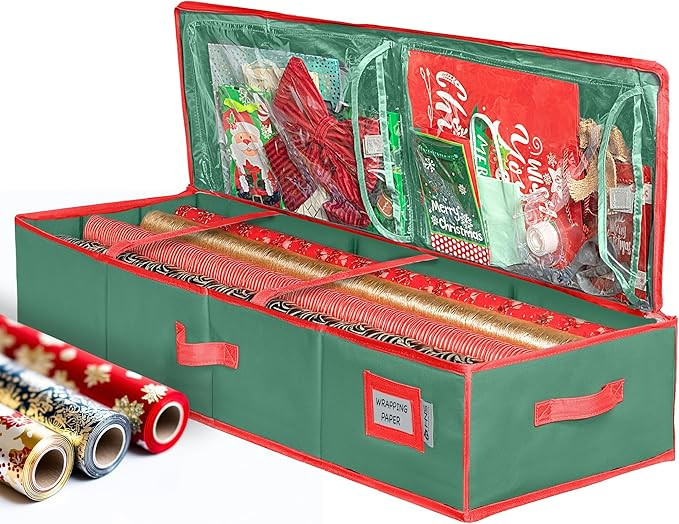 HOLDN’ STORAGE Premium Wrapping Paper Storage Container - Durable 600D Tear-Proof, Fits 27 Roll... | Amazon (US)