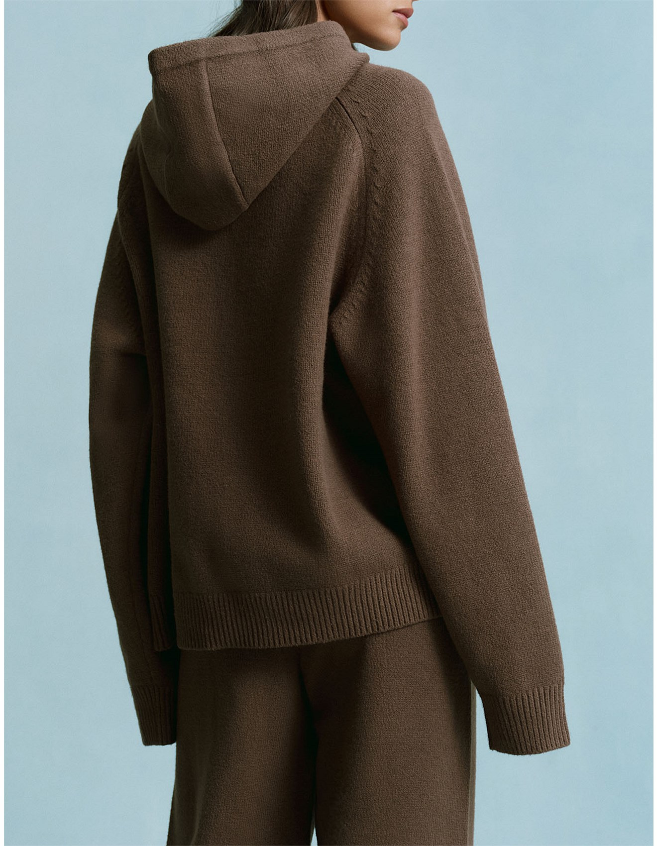 Chest Varsity Oversized Knit Hoodie | David Jones (Australia & New Zealand)