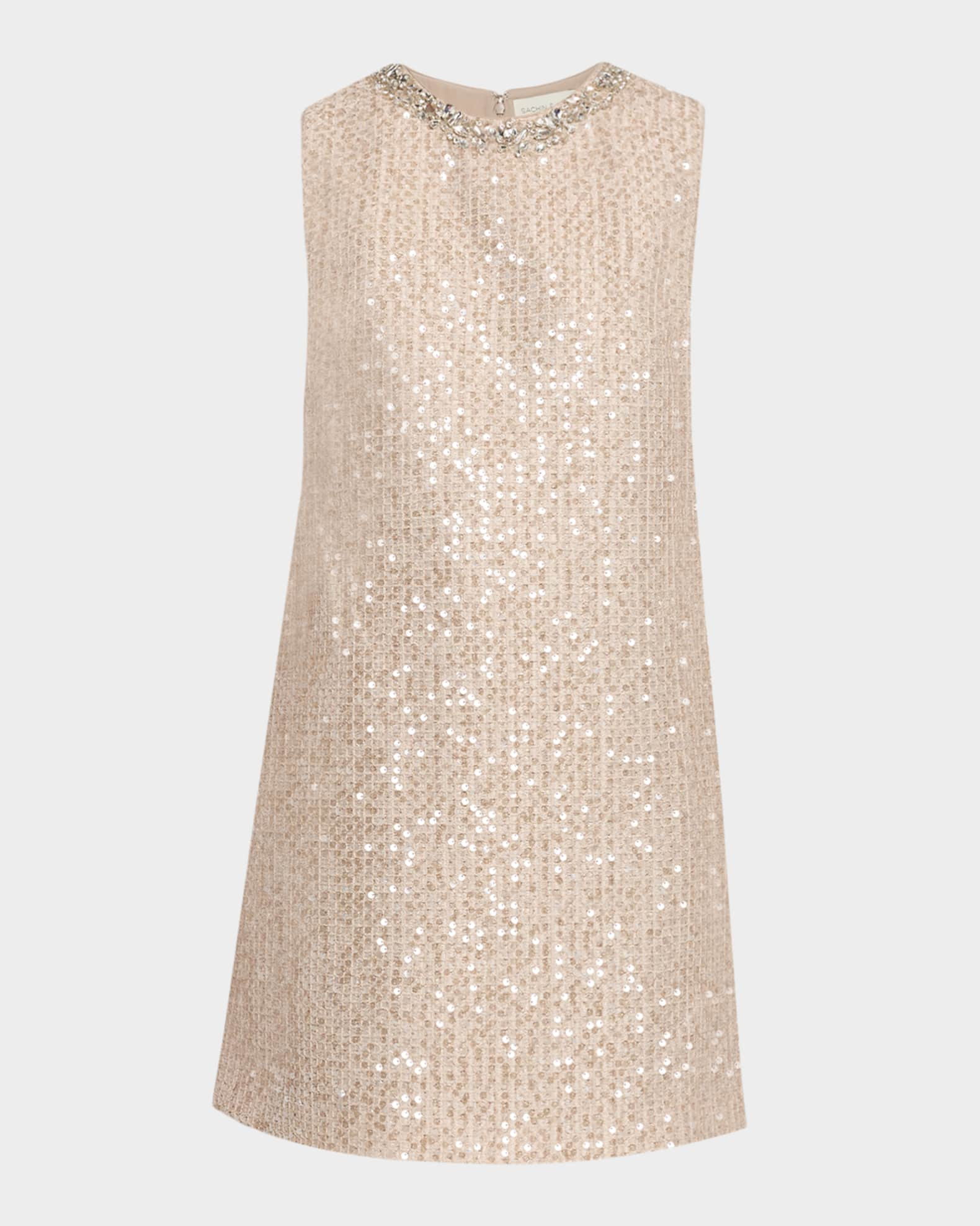 Sachin & Babi Uma Crystal-Embellished Sequin Mini Dress | Neiman Marcus