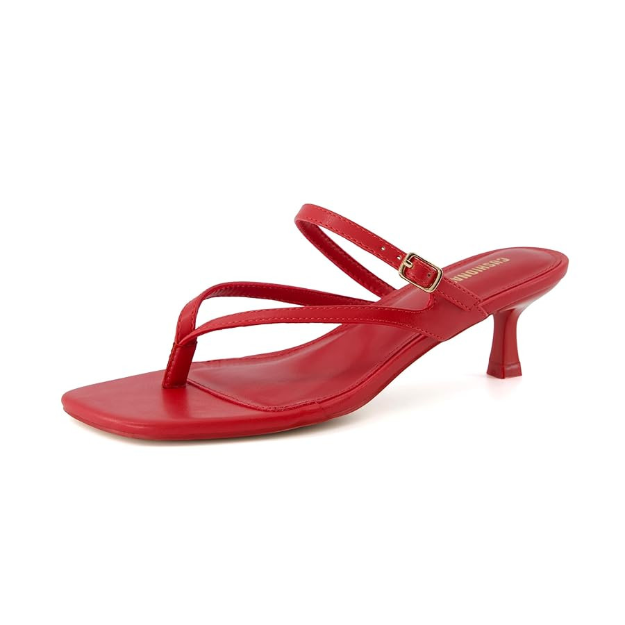 CUSHIONAIRE Women's Madrid Strappy Kitten Heel Sandals +Memory Foam, Wide Widths Available | Amazon (US)