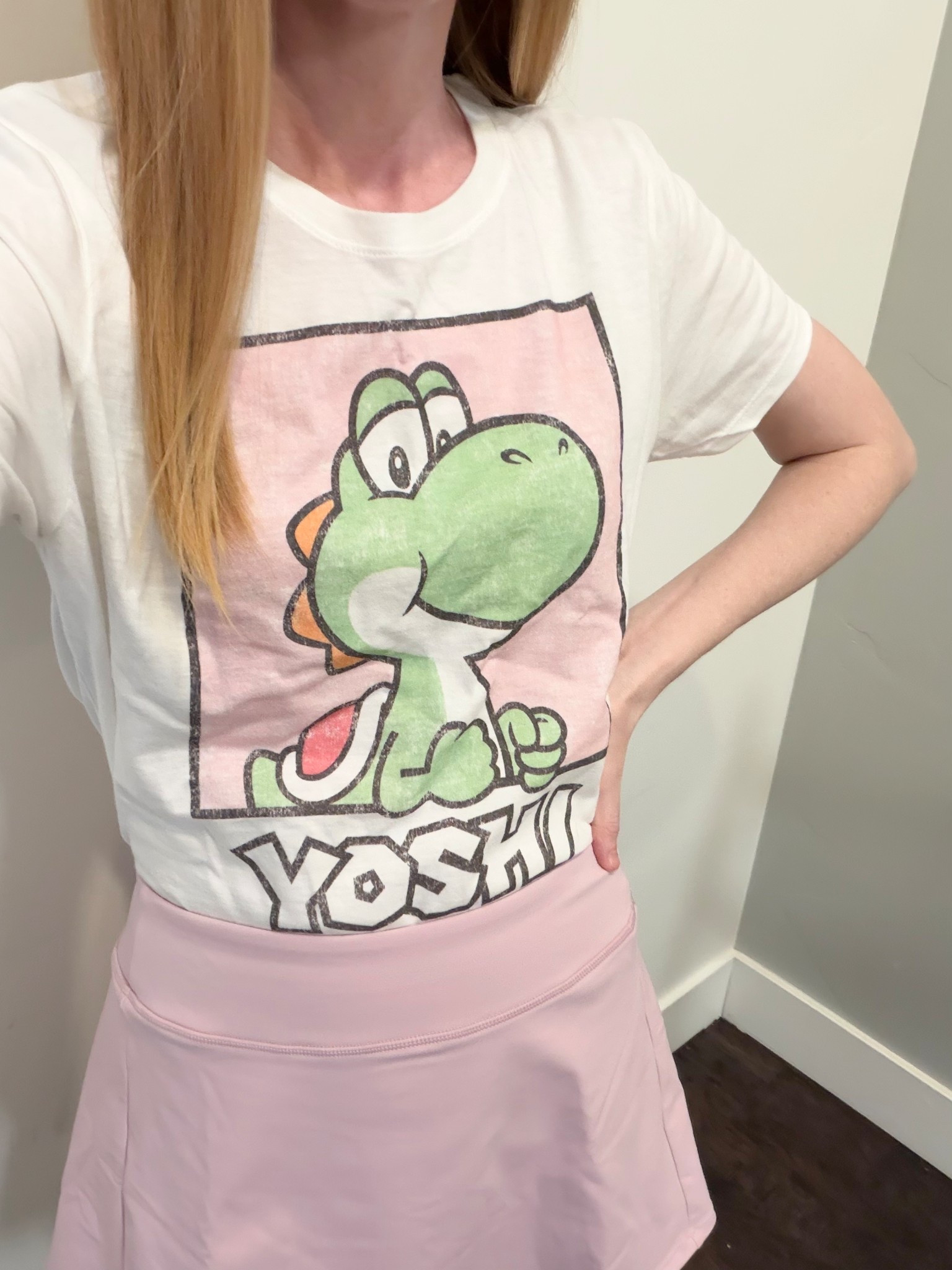 Yoshi outfit with a Yoshi tee and a pink skort! 💚🩷

#LTKootd #LTKgrwm #LTKTravel