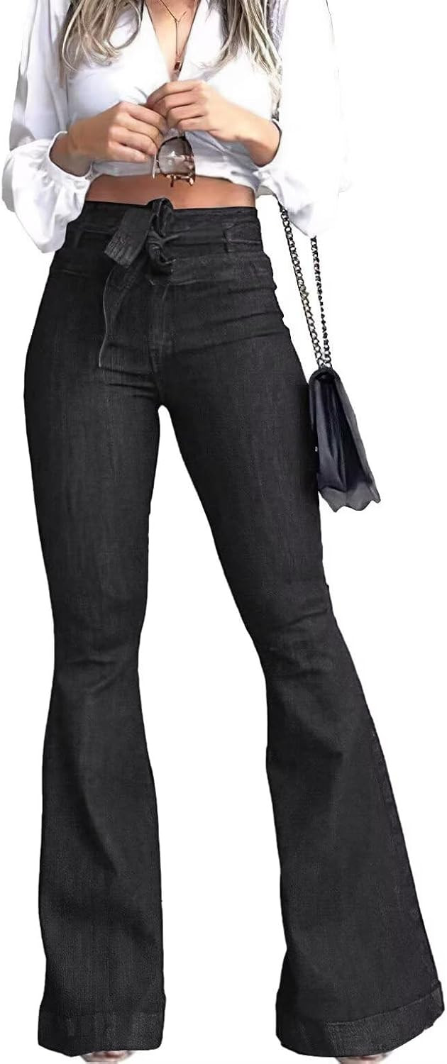 KDF Bell Bottom Jeans for Women High Waisted Flare Jeans for Women Wide Leg Jean Pants | Amazon (US)