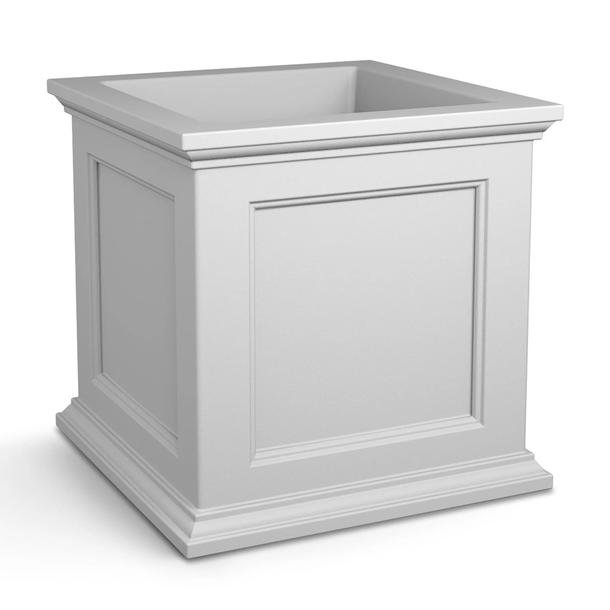 Mayne Fairfield 20" x 20" x 20" Square White Self Watering Plastic Planter | Walmart (US)