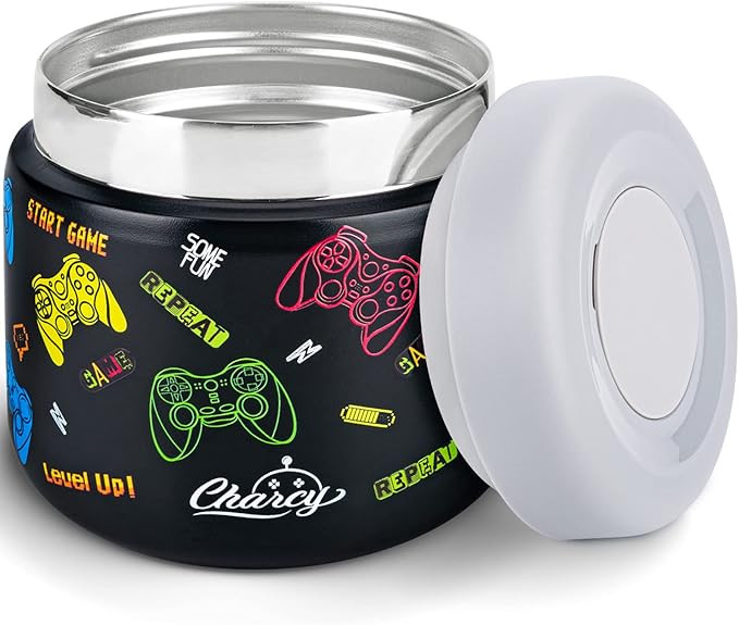 Charcy 12oz Kids Stainless Steel Vacuum Insulated Food Jar, Wide Mouth Leak-Proof Soup Thermos, C... | Amazon (US)