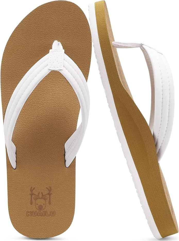 KuaiLu Womens Arch Support Flip Flops Ladies Comfort Lightweight Soft Yoga Mat Cushion Walking Th... | Amazon (US)