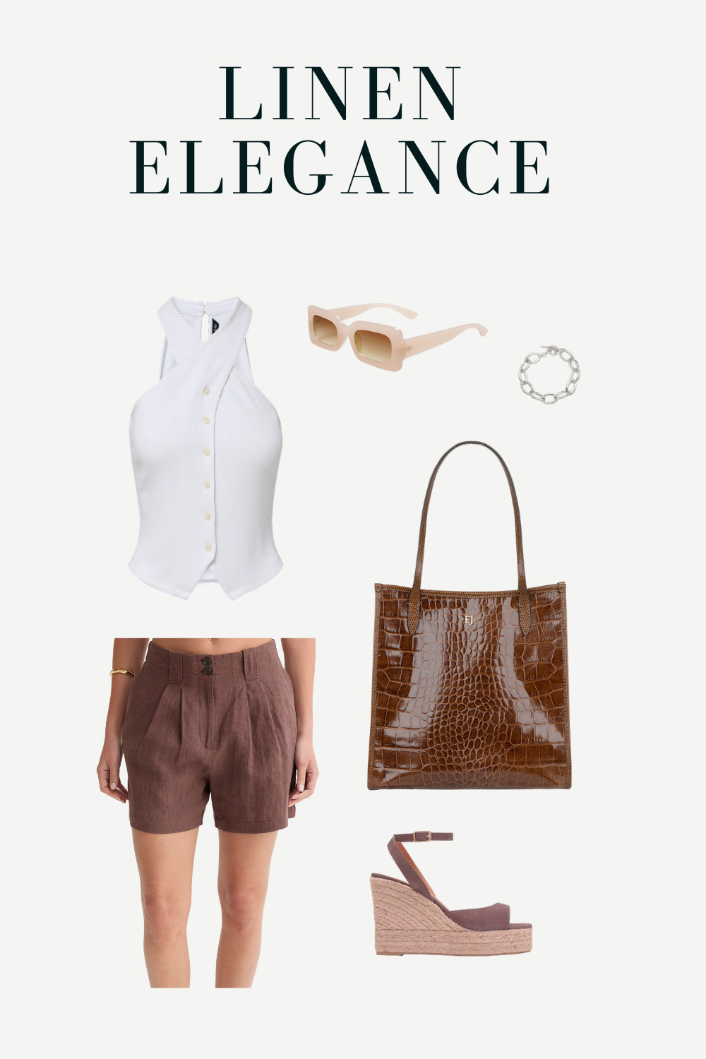I love this linen outfit with brown accents!  

 #LTKootd #LTKOver40 #LTKTravel