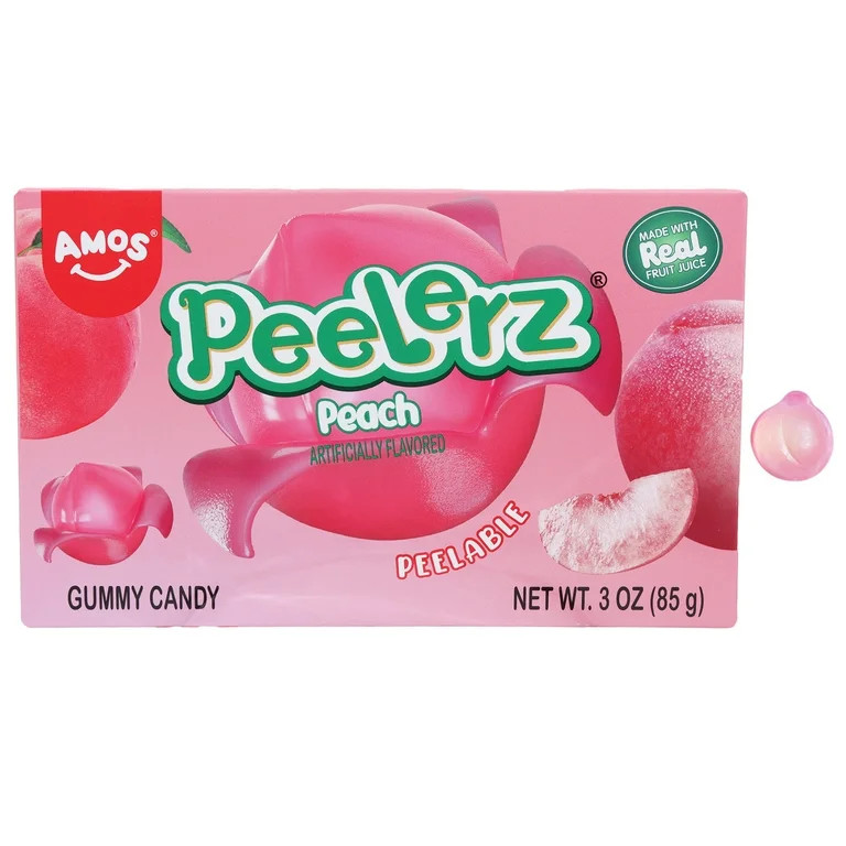 AMOS Peelerz Peach Theatre Box Gummy Candy, Gluten, Milk and Nut Free, 1 Count, 3 Oz | Walmart (US)