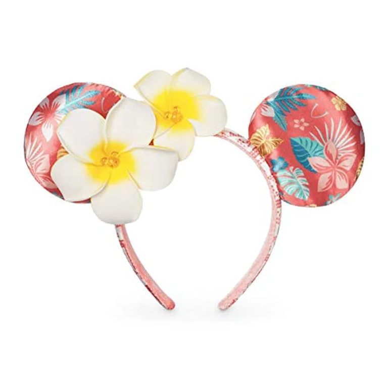 Disney Parks Minnie Mouse Ears Halloween Aulani Hawaii Hawaiian Ears Plumeria Headband Peach | Walmart (US)