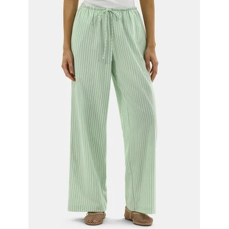 No Boundaries Cotton Pull-On Wide-Leg Beach Pants, Women's | Walmart (US)